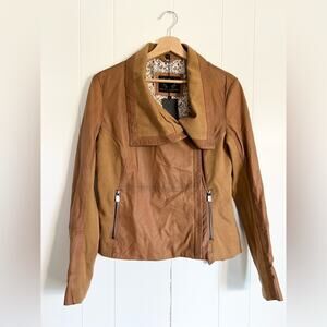 Bod & Christensen NWT Rebecca brown leather jacket moto fall pumpkin patch